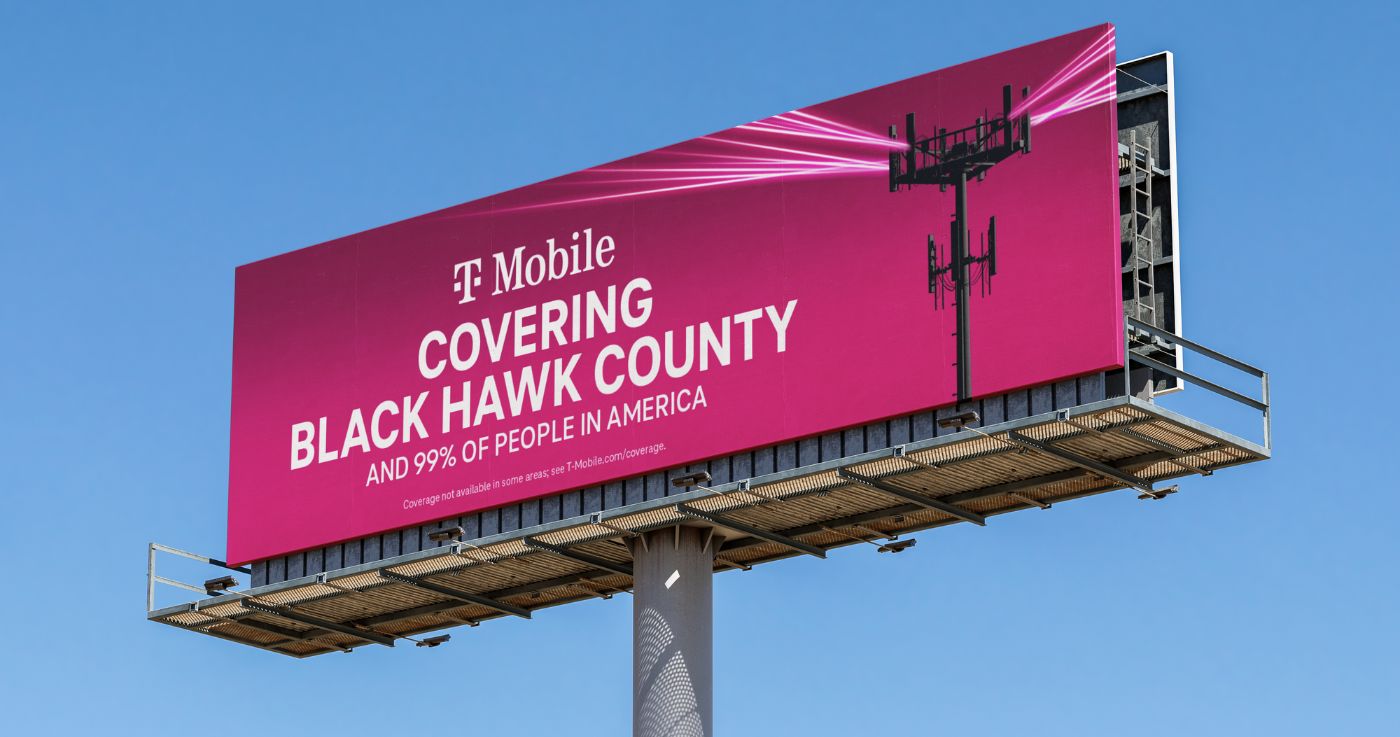 T-Mobile Black Hawk County 5G Coverage Billboard